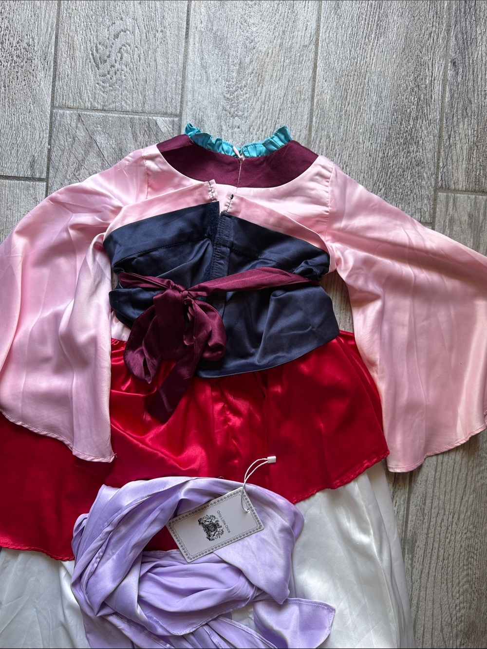 GUC Only Little Once -Disney’s Mulan Satin Layered Dress with Lilac Sash - Picture 7 of 10